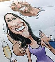 engagement gift caricature commission