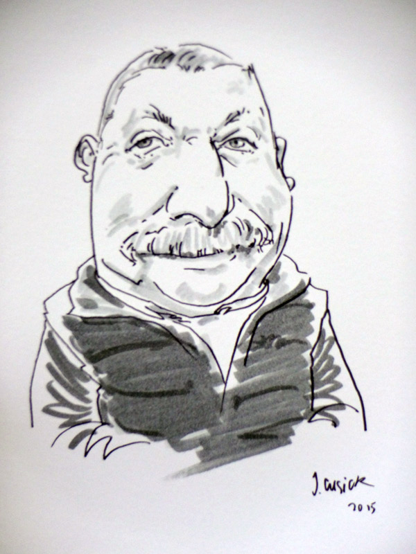 drawing by live caricaturist of person