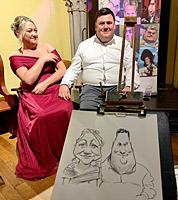 sample caricature drawing of wedding guests at Coombe Abbey- hire a caricaturist