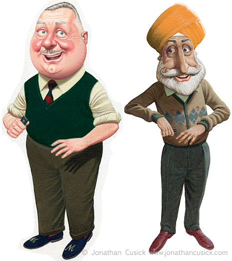 character design illustration for animation by cartoonist Jonathan Cusick