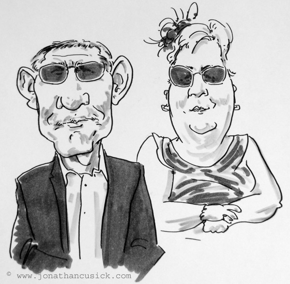 live caricature drawing of wedding guests, Ashbourne, Derbyshire