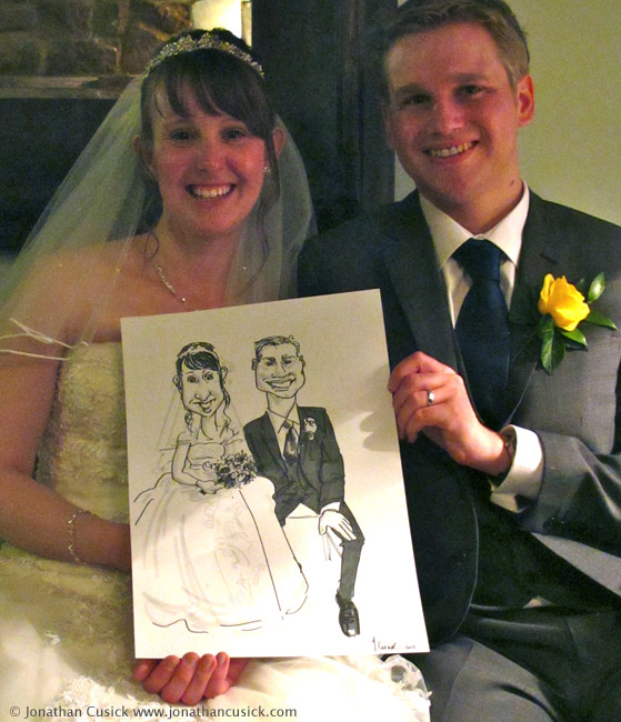 bride and groom caricature drawing, Birmingham, west midlands