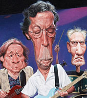 Politicial cartoonist, painted Caricature of celebrity musician