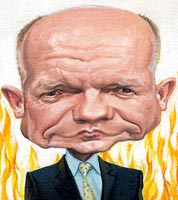 political cartoon of foreign minister William Hague for the spectator