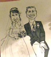 wedding caricaturist drawing