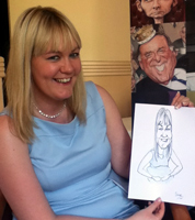 wedding guest caricature drawing